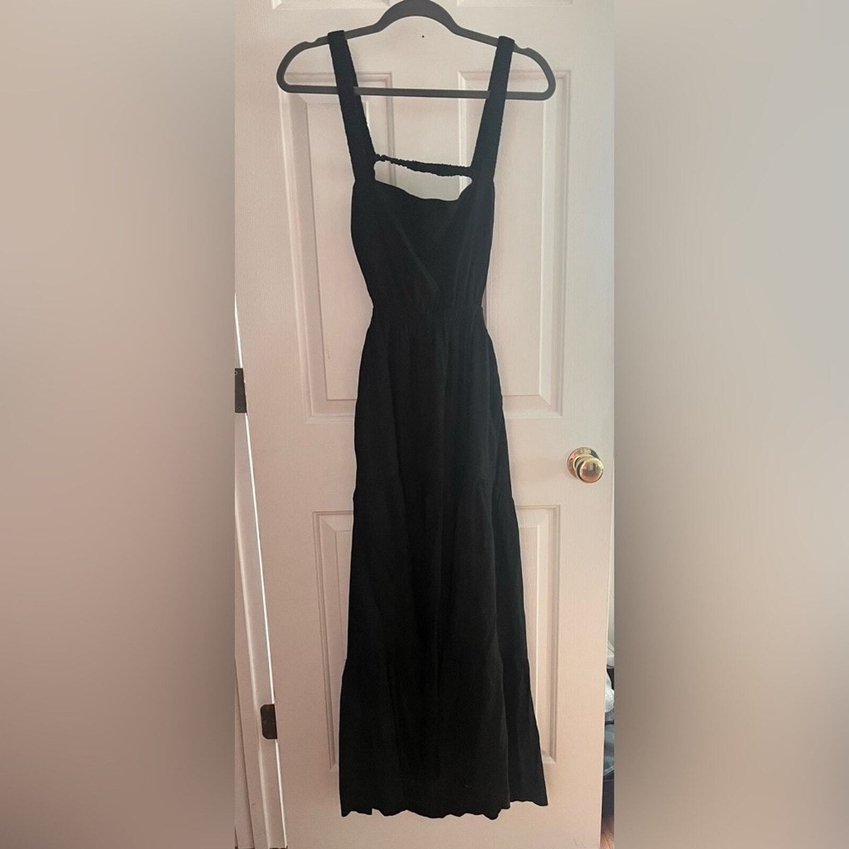 Abercrombie Black Backless Cutout Maxi Dress NWT Medium