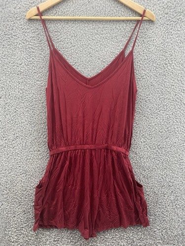 Tuta pagliaccetto donna Adreamly taglia S rosso spaghetti strap senza maniche scollo a V - Foto 5 di 5