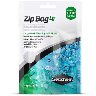 Seachem Zip Bag Lg 8 Mesh Re-Usable Large Filter Media Bag with Zipper