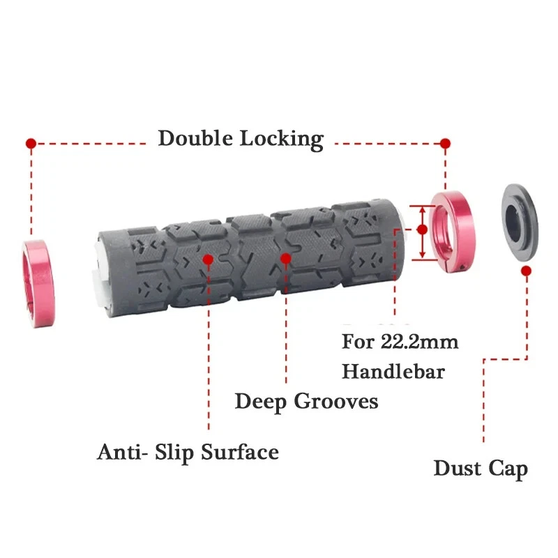 ODI Rogue Mountain Bike Double Lock On Grips MTB Bike Rubber Handle Ergonomic！！！ - Image 4 of 4