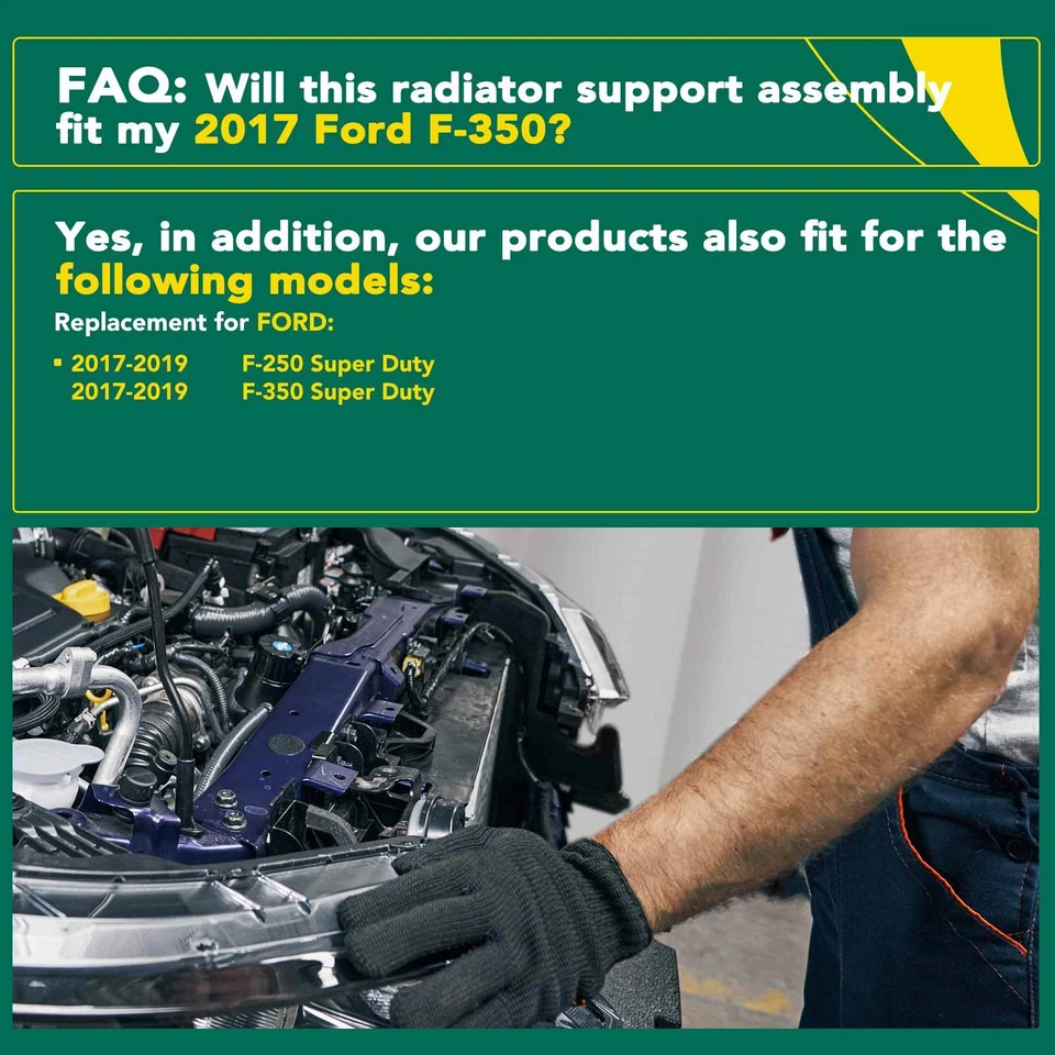 Barra de amarre superior soporte de radiador para Ford F-250 F-350 Super Duty 2017 2018 2019 Foto 2 de 4