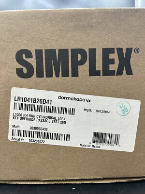 Kaba Simplex LR1041B26D41   L1000 RH RHR CYLINDRICAL LOCK