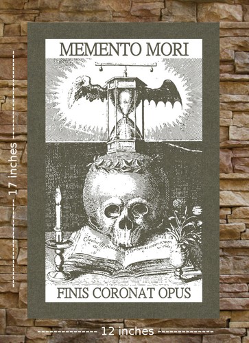 Memento Mori Canvas Print / Back Patch - Remember Death Skull Skeleton Occult - Picture 3 of 8