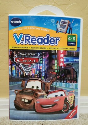 Vtech V.Reader Disney Pixar Cars 2 Interactive E-Reading System Game 