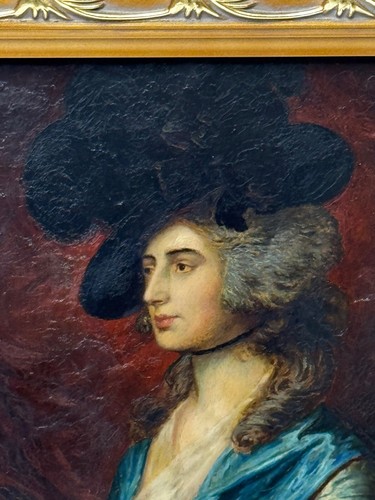 🎭 Oil Portrait Welsh Actress Sarah Siddons née Kemble After Thomas Gainsborough - Picture 3 of 24