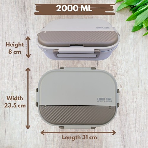 Brotdose Bento Edelstahl Auslaufsicher Suppentopf 4 Fächer 1500ml 2000ml - Bild 18 von 19