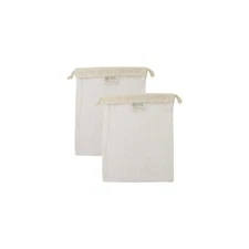 Organic Cotton Mesh Laundry Bag; Machine Washing Bags for Small 2 pack
