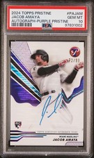 2024 TOPPS PRISTINE PRISTINE AUTOS PURPLE PRISTINE JACOB AMAYA 72/99 PSA 10