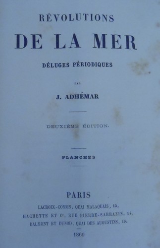 RÉVOLUTIONS DE LA MER: DÉLUGES PÉRIODIQUES by J. A. Adhemar 1860 MOON & TIDES - Picture 16 of 24