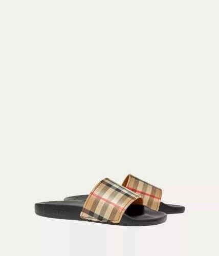 Burberry youth Mini Furley Vintage Check Slide Sandals -child 28 eu / 11 us -new thumbnail 7
