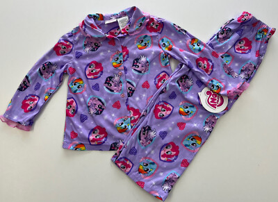 Mädchen Schlafanzug 98-104  USA MY LITTLE PONY Nachtwäsche lang Knöpfe