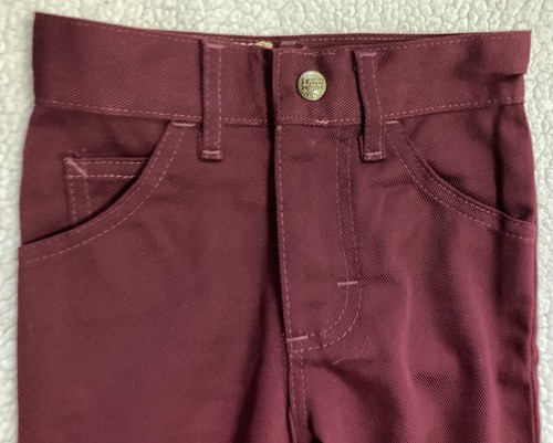 Lee 20" x 16½" Straight Leg Maroon Jeans Size 4 Slim Made In The USA - Picture 4 of 6