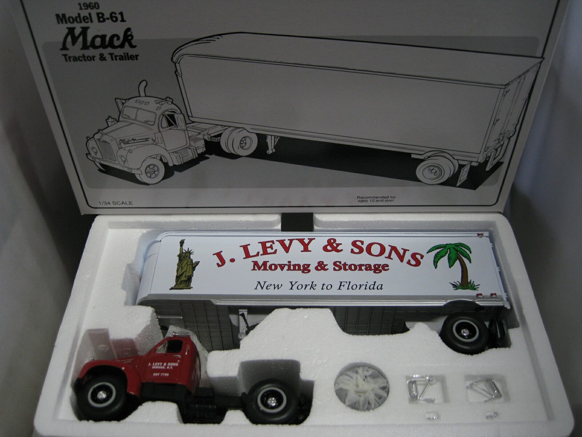 1.34 1st FIRST GEAR 1960 MODEL B-61 MACK TRUCK & TRAILER J