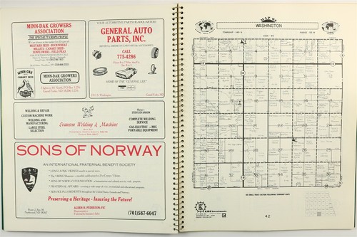 Grand Forks County, North Dakota Emerado Gilby Inkster Larimore ND 1984 Atlas - 第 4/10 張圖片
