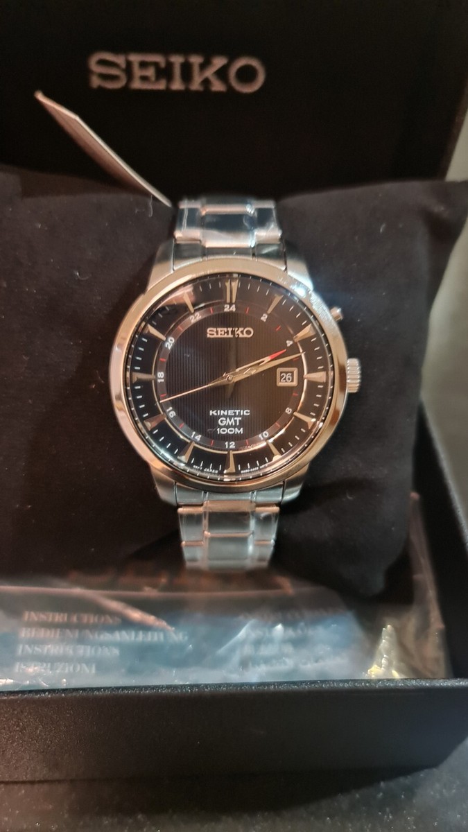 時計 SEIKO Prospex Kinetic GMT Diver Seiko Sportura Kinetic GMT Stainless Steel Men's Watch