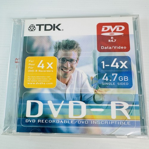 TDK DVD-R 1-4x 4.7GB Single Sided Blank Discs Brand New Sealed
