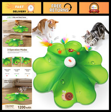 Interactive Rechargeable Cat Toy - 2 in 1 Hide  Seek Game, LED Dot  Feathers,
