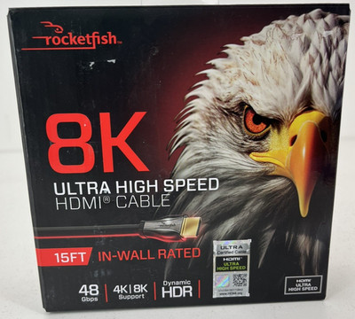 Rocketfish 8K Ultra High Speed 15' HDMI Cable RF-HG15N24