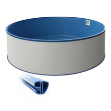 Rund Pool Ø 450 x 120 cm | Grund SET | Poolfolie blau 0,6 mm | Spezial Handlauf