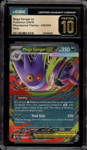 Pokemon Mega Gengar ex Phantasmal Flames Double Rare #056 CGC 10 Pristine