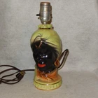 SHAWNEE Pottery Nubian Blackamoor Genie Lamp Electric Prince Kitsch MCM Vintage