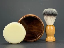 Beard Shaving Gift Set for Men Shaving Soap Shaving Brush & Wood Bowl Hand Made