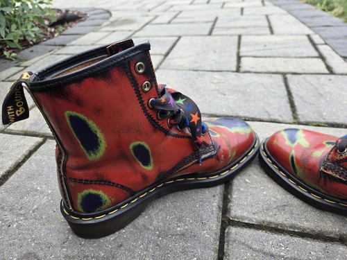💥Size 7(uk) Dr. Martens Doc England Rare Vintage cherry Rub-Off Boots 💥 No Box - Picture 17 of 17