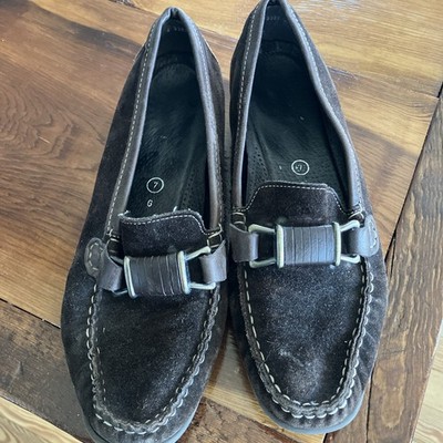 Size US 7 Ara Luftpolster Brown Suede Slip On Loafers Flats