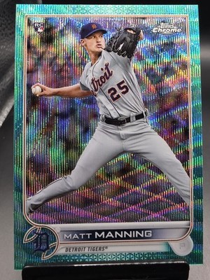 2022 Topps Chrome #57 Matt Manning Aqua Wave Refractor #/199 Rookie RC