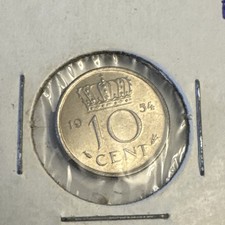 1954 Netherlands 10 Cent – Queen Juliana – Dutch Coin – BU