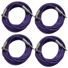 Seismic Audio-SAGC20R-Purple-4Pack-4 Pack of Purple 20 Foot Right Angle to