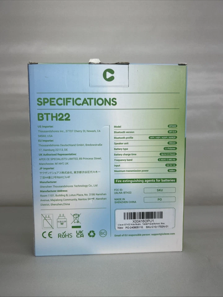 Детские Bluetooth-наушники iClever BTH22 60H время воспроизведения USB C быстрая зарядка Blu... - Изображение 2 из 4