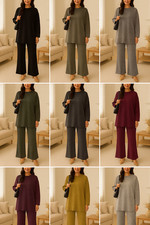 Ladies Knitted co ord Suit TOP+TROUSER  Loose Fitting Lounge Set One Size 12-24 