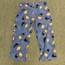 Disney Pajamas Set Women  s XL 16-18 Eeyore Graphic Print Fleece Sleepwear