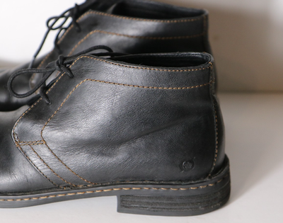 Born Mens Harrison Black Leather Lace Up Chukka Boot 13  display picture 3