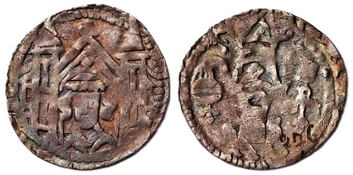 Germany - Essen Abbey Bertha von Arnsberg AD 1243-1292 Silver Vierling. Genuine.