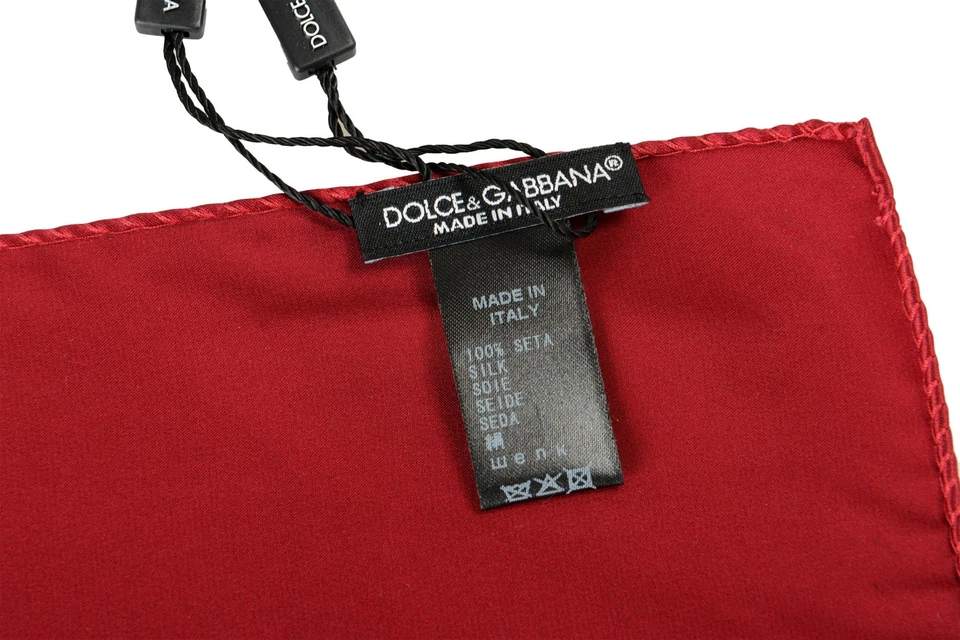 Pañuelo de bolsillo Dolce & Gabbana rojo oscuro 100 % seda para hombre Foto 3 de 4