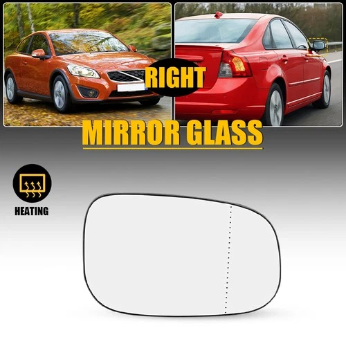 Glass Mirror RH Passenger Side w/ Back Plate Fits Volvo C30 C70 S40 S60 V50 V70