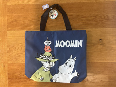 Moomin - Big Tote Bag Navy Blue 47x38x12cm New from Japan