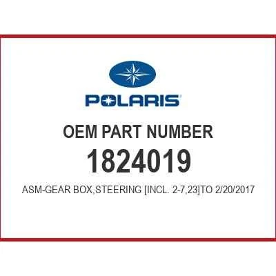 Polaris STEERING GEAR BOX ASSEMBLY 1824019 OEM NEW