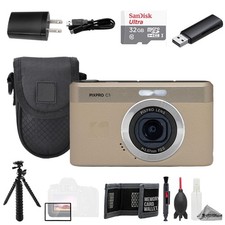 Kodak PIXPRO C1 Compact Camera Tan 32GB Extra Battery  Tripod- Value Kit