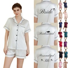 Personalized Glitter Women Pyjamas Pjs Bride Bridesmaid Wedding Prom Pajamas Set
