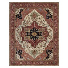 11'10"x15'3" Ivory Hand Knotted Wool XL Rug Antiqued Fine Heris Recreation 91947