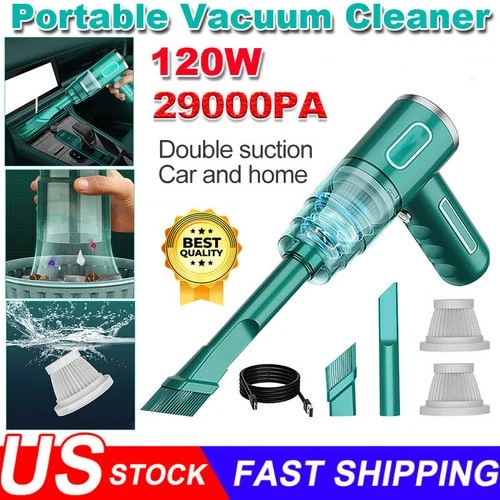 29000PA Cordless Hand Held Vacuum Cleaner Mini Portable Wireless Double Suction deal from eBay