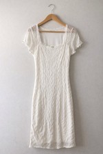 Haley & June Cream Lace Midi Dress Tea Length Cottagecore Romantic Size L