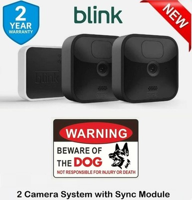 Neu Blink Wireless HD Smart Security Gen3, 2 Kamerasystem + 2 Hundewarnschilder