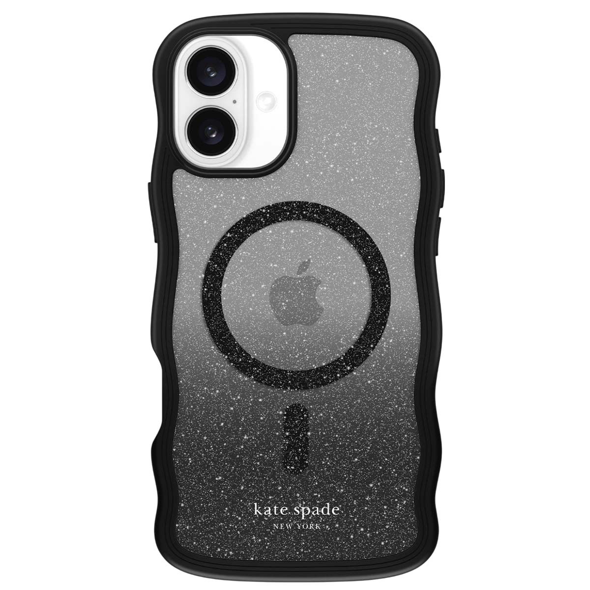 Coque luxe Kate Spade iPhone 16 Plus Wavy Glitter Nightfall en polycarbonate