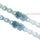 Certified Bluewater A Jade jadeite Carved Dragon Pixiu Anchor Link Luck Bracelet