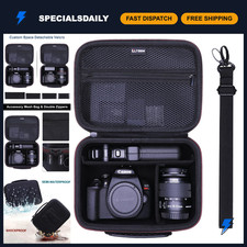 DSLR Camera Case for Canon EOS Rebel, 5D Mark IV, R6 II, R7 - Black, 4 Dividers