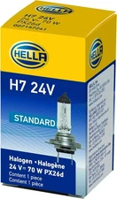 HELLA H7 24V Standard Halogen Bulb, 70W,Standard - 70W - 70W, Multi 